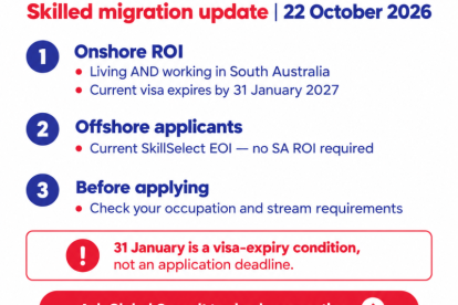 South Australia Skilled Migration Update: Who Can Submit an ROI?