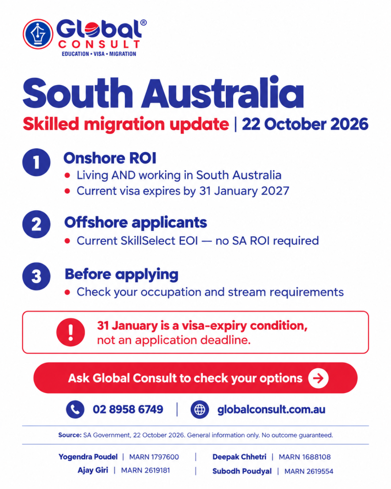 South Australia Skilled Migration Update: Who Can Submit an ROI?